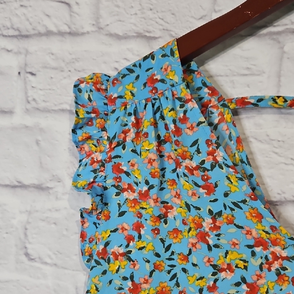 LOFT Multicolor Floral Ruffle Sleeve Blouse - Picture 2 of 7